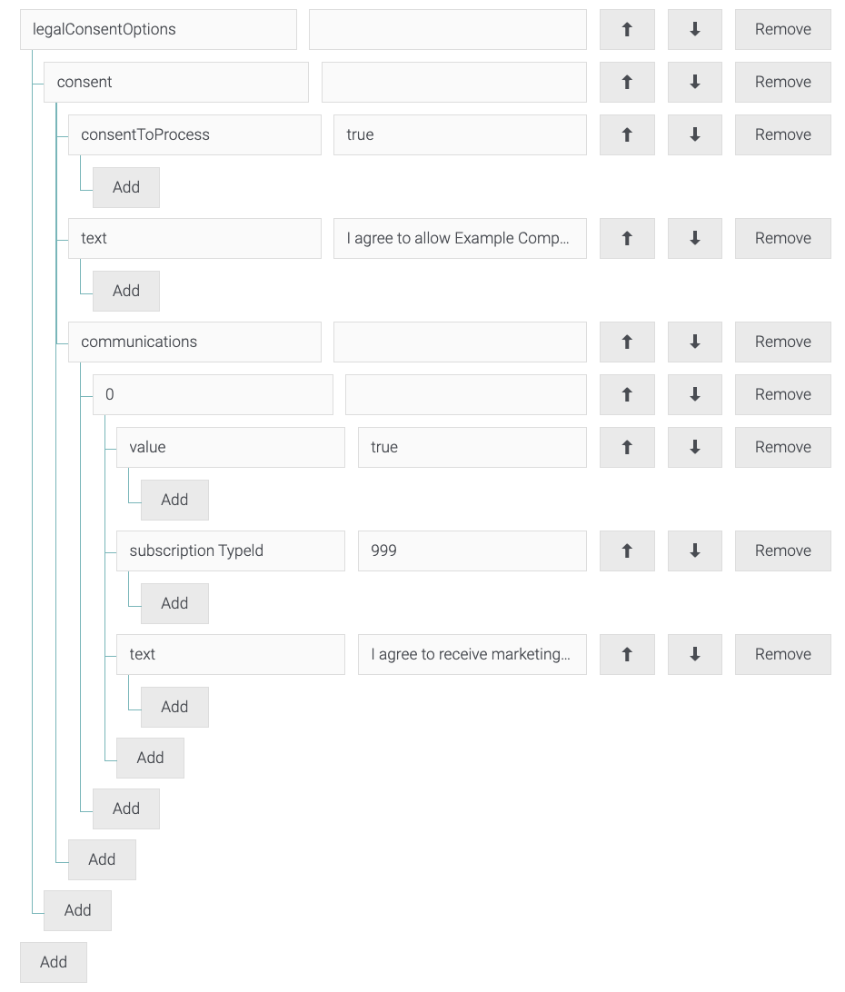 Screenshot showing example of final JSON body in HTTP Integration