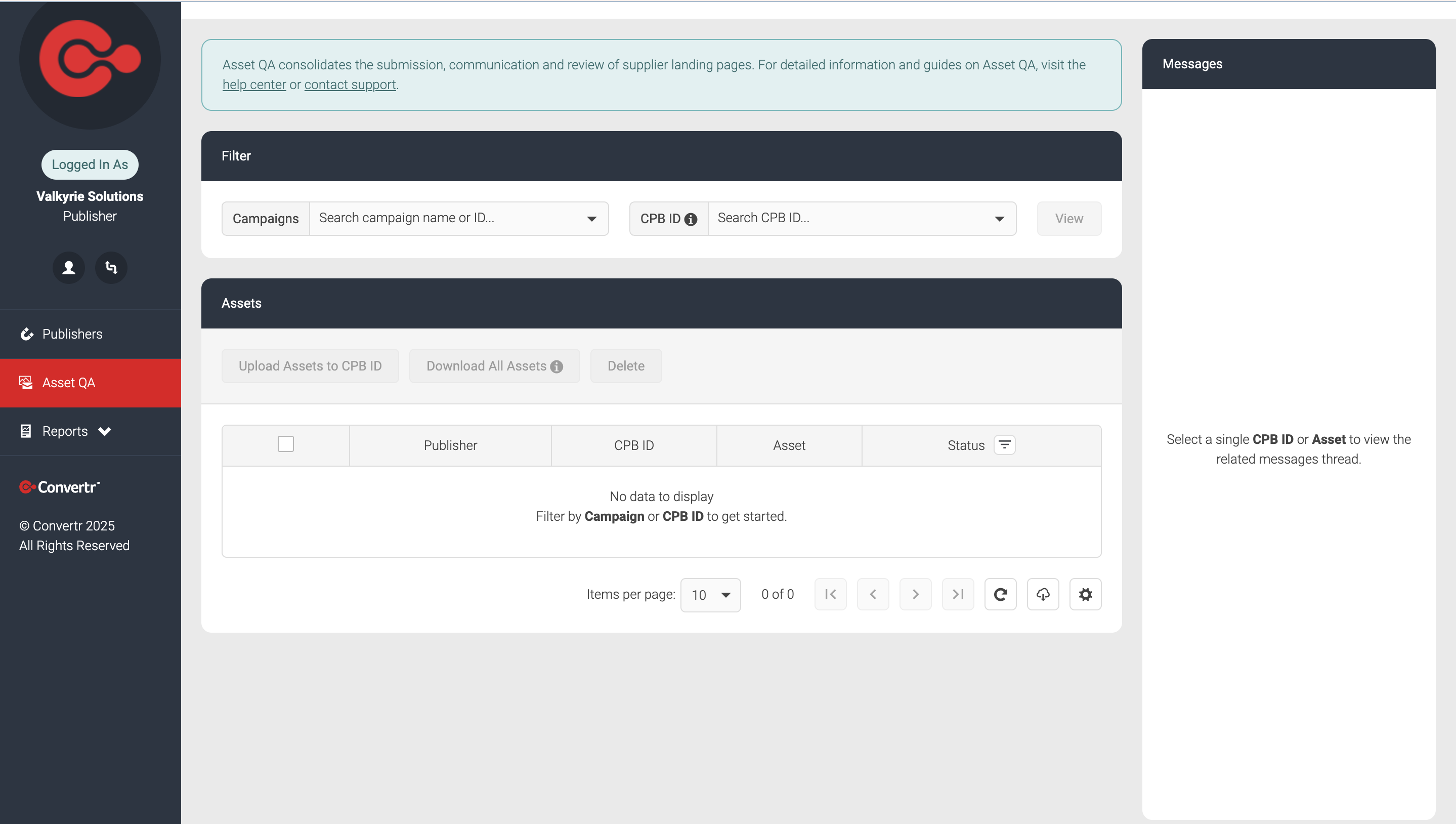 Screenshot of Publisher users view of Asset QA on load.png