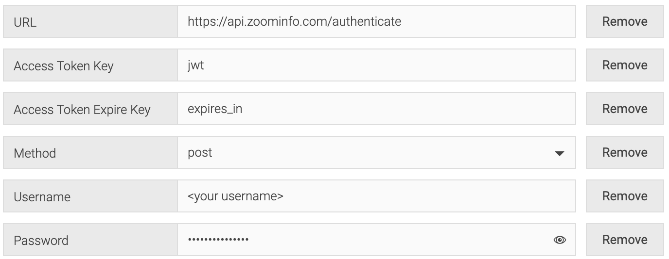 Screenshot of OAuth Section Configuration