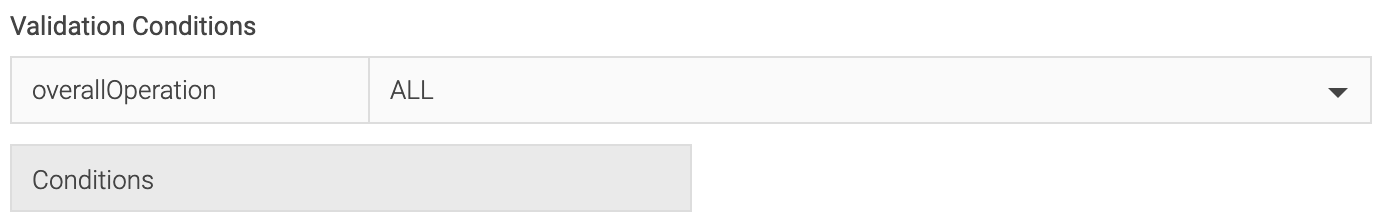 Screenshot of Default Validation Section Configuration