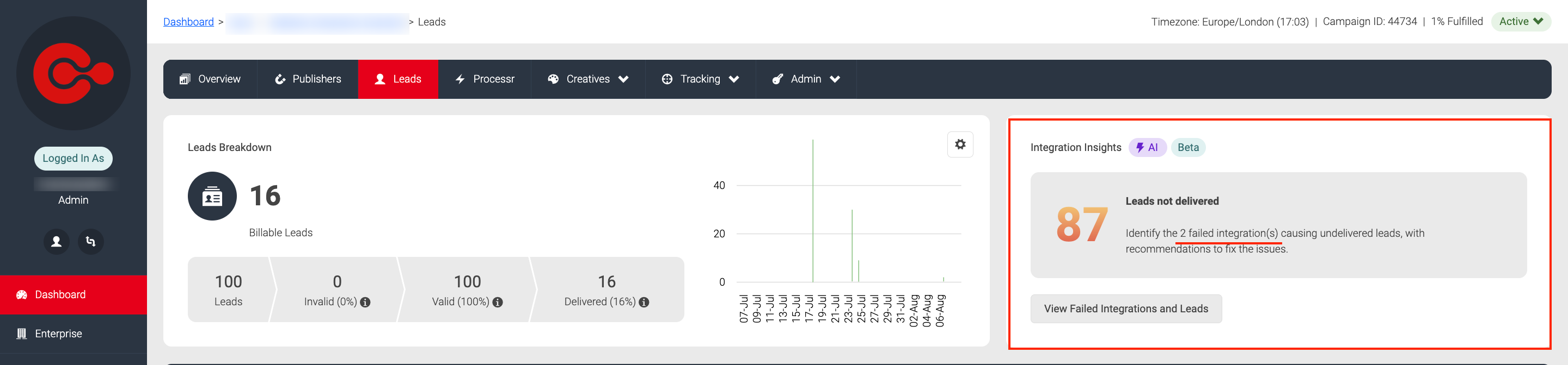 Screenshot of the new AI Integration Insights widget on Campaign Leads page.png