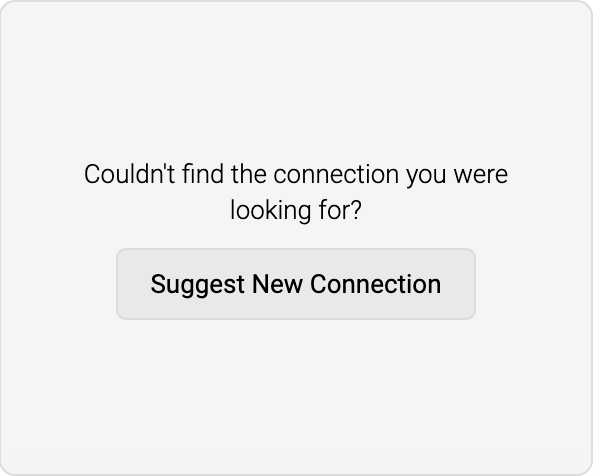 Screenshot of Suggest New Connection button in connections listing