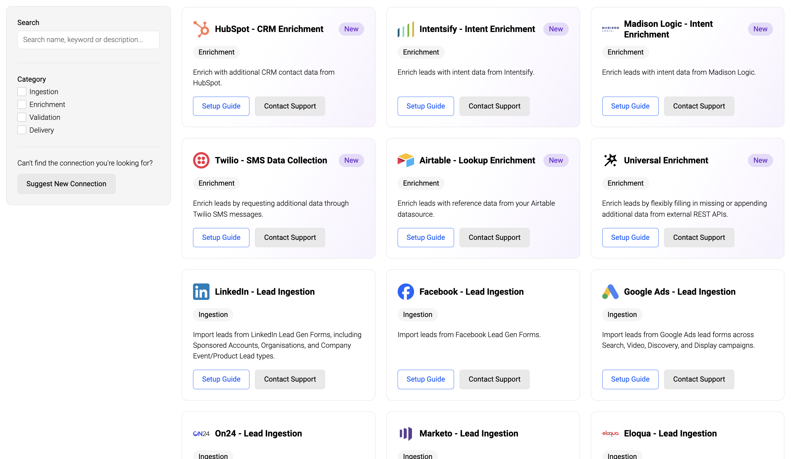 Connections hub on Convertr platform