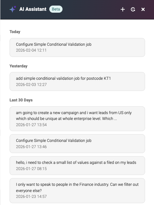 Conversation History Section