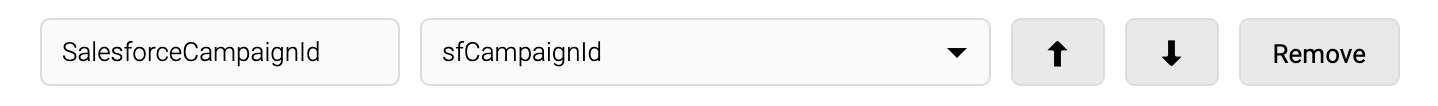 Screenshot of the SalesforceCampaignId mapping