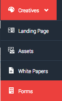 Image of the creatives tab with forms selected