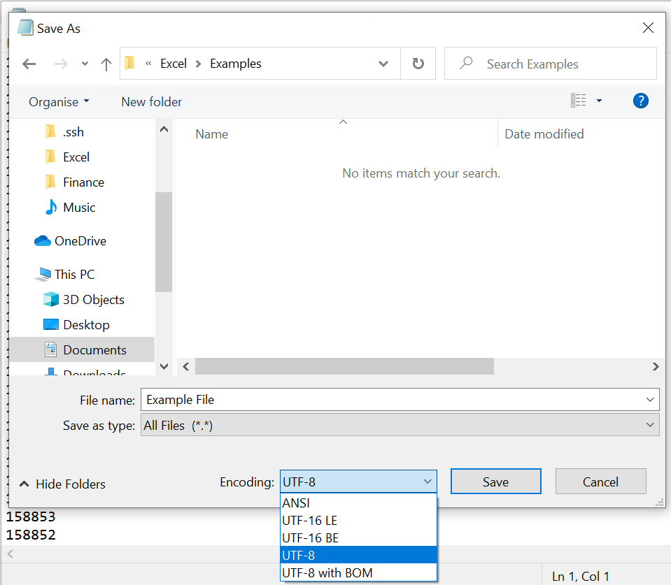 Excel Save As Dialog Screenshot