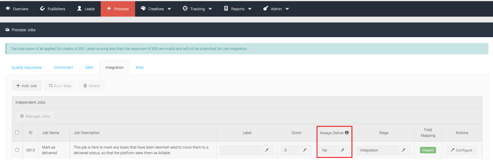 always deliver image selecting