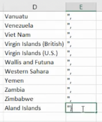highlight of all columns pasting values