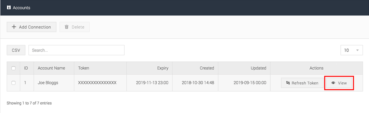 Platform view account button